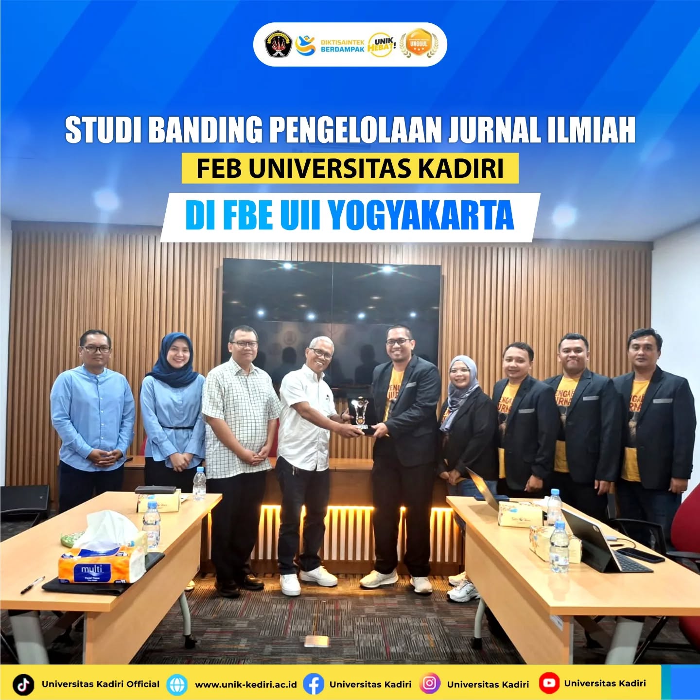 FEB Universitas Kadiri Lakukan Studi Banding Pengelolaan Jurnal Ilmiah di FBE UII Yogyakarta